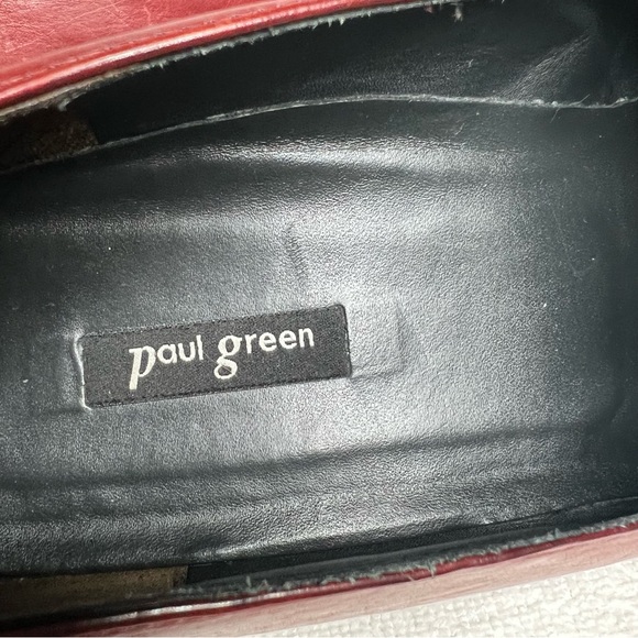 Paul Green Sofia Red Leather Studded Slip On Loafers Shoes Classic Women’s Shoes - Picture 5 of 10